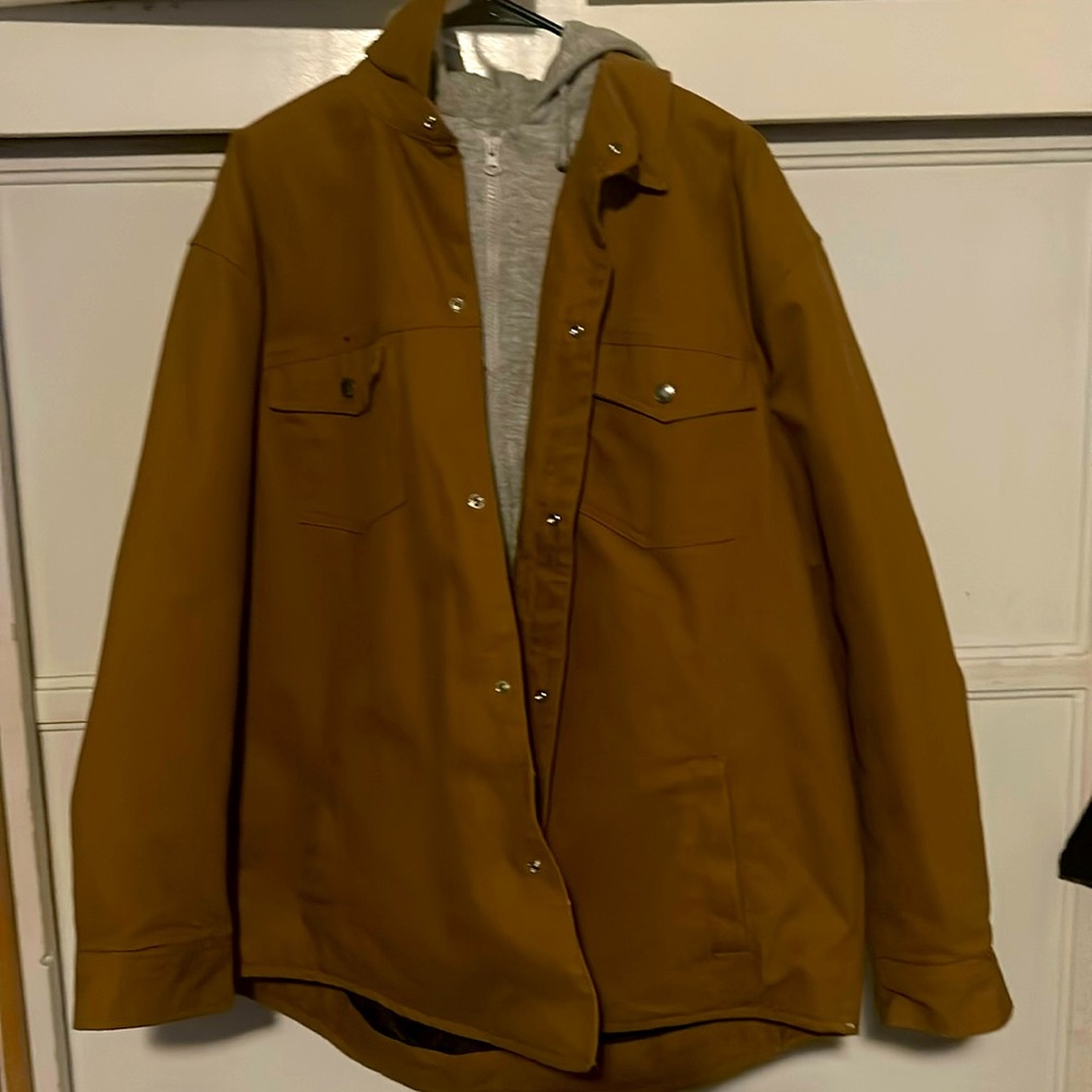 Hooded heavy duty craftsman work jacket